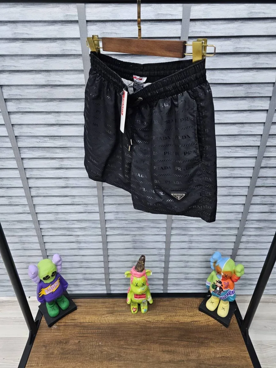 Prada Milano Metal Logo Swimm Shorts Black  | MASSIMOLUXURYOUTLET