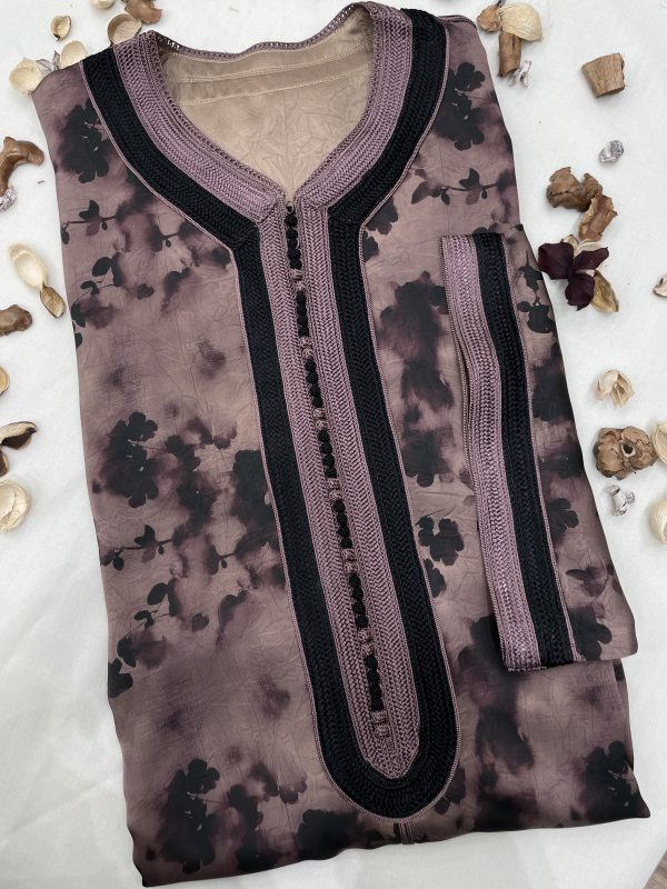 Caftan imprime mauve eakad | CasaZaz