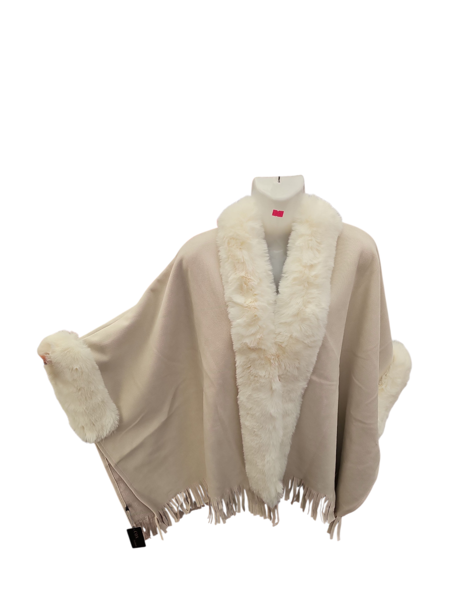 Wit en beige poncho  | PONTE BONITA 