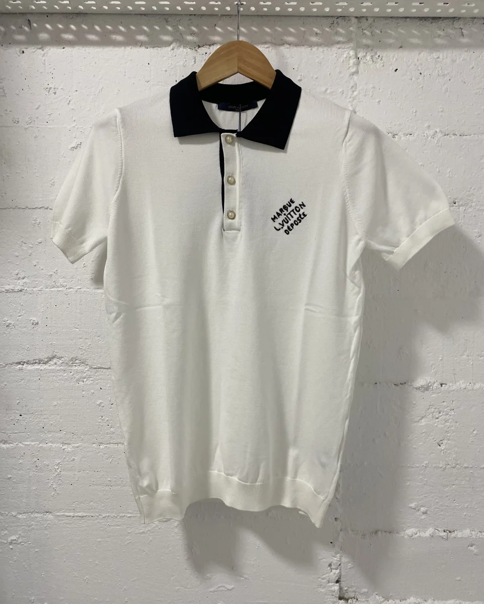 Louis Vuitton Polo Shirt 'Marque, Pearl Buttons White  | MASSIMOLUXURYOUTLET