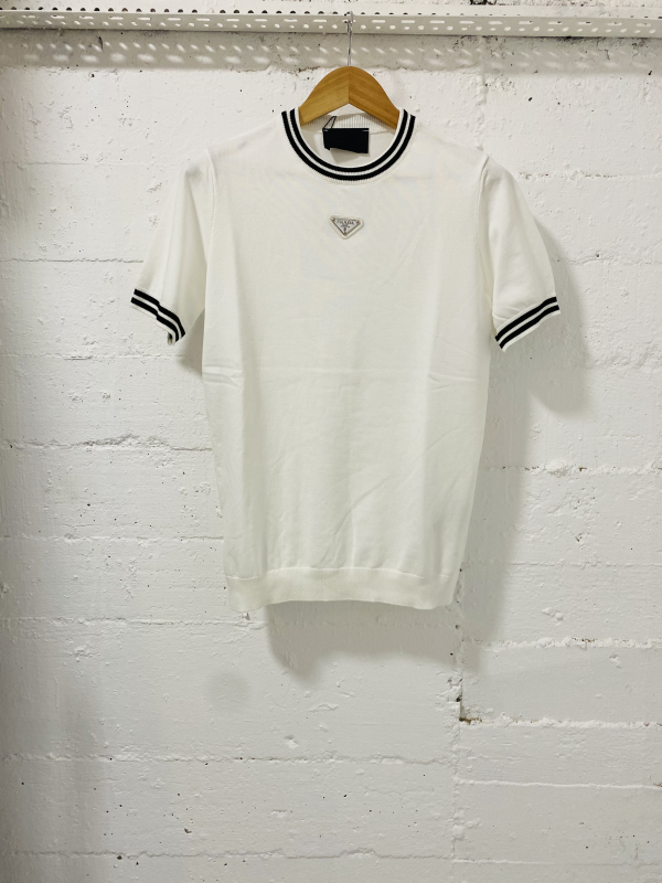 Prada Milano T-Shirt Knitwear White  | MASSIMOLUXURYOUTLET