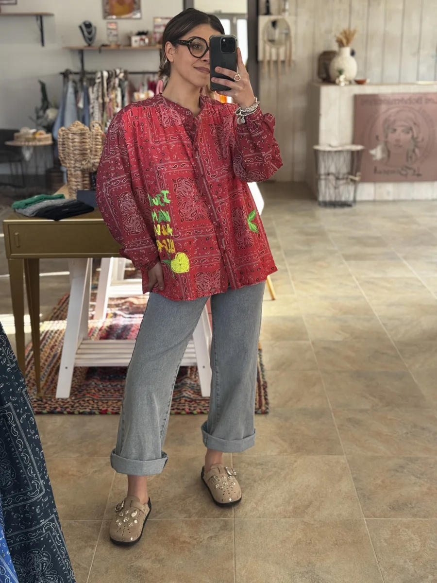 Chemise PABLO rouge | Les bohemiennes Le Bouscat