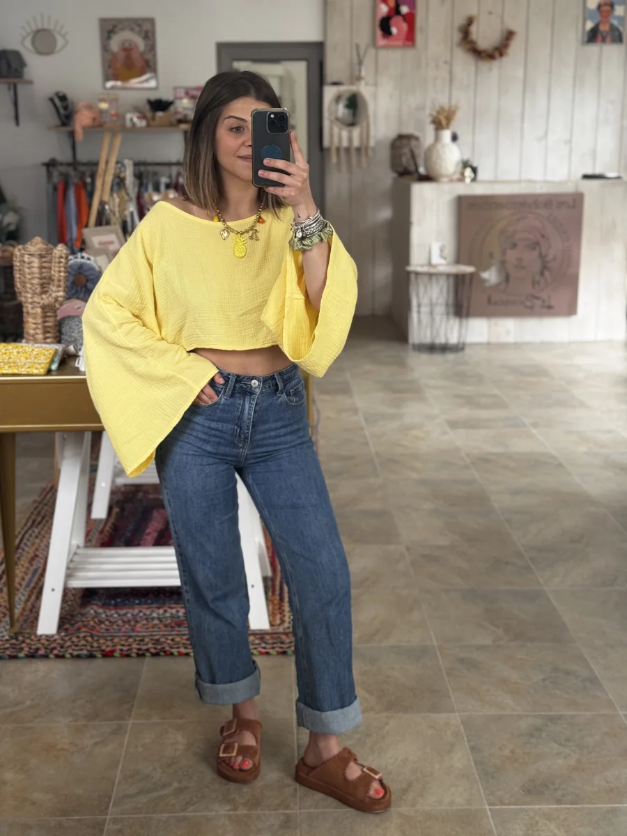 Crop coton jaune | Les bohemiennes Le Bouscat