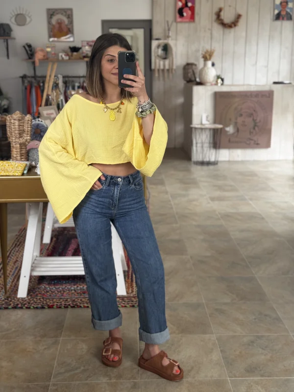 Crop coton jaune | Les bohemiennes Le Bouscat