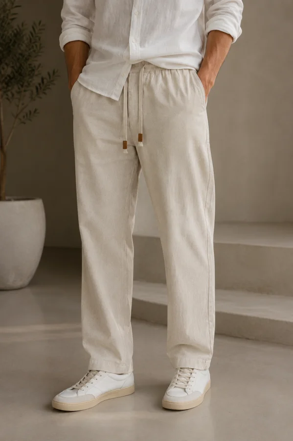 Pantalon semi lin | R9 DENIM
