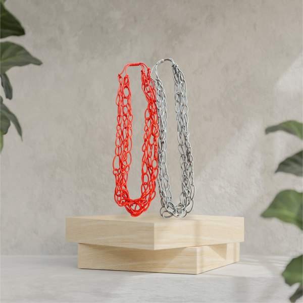 Long collier en mailles caoutchouc  | Chouettes vêtements 