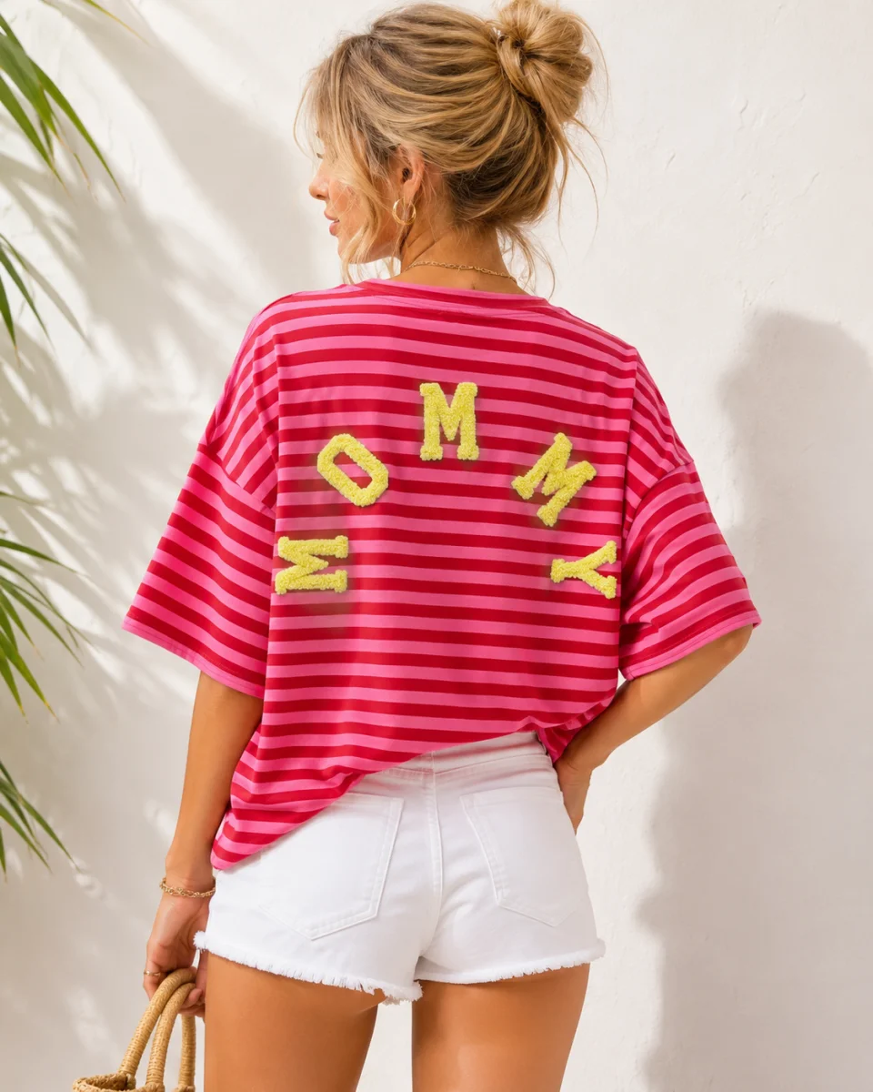 Mommy Striped Tee | Salsa Color