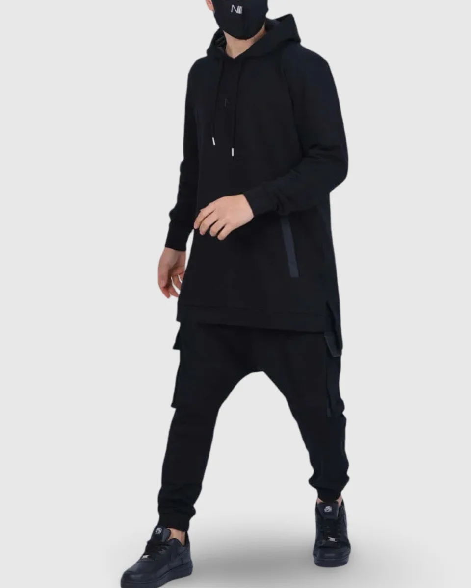 ENSEMBLE STARTER - SWEAT CAPUCHE ET SAROUAL - NOIR - N3 - NA3IM - NIII - NEW 2022 | AMCOSMETIK
