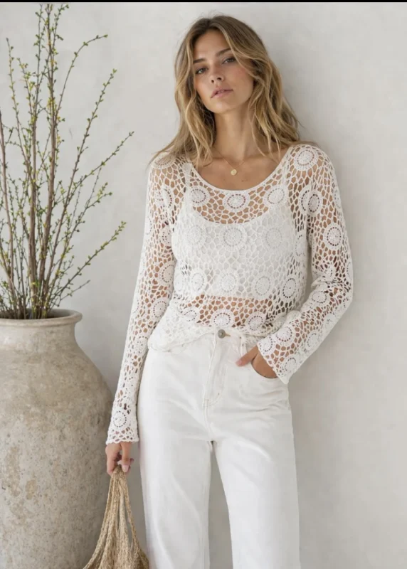 Pull ajouré  | Jus de coco 