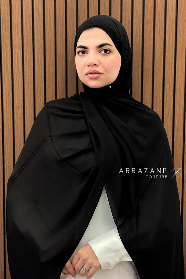 Châle Crêpe Uni Noir | CasaZaz