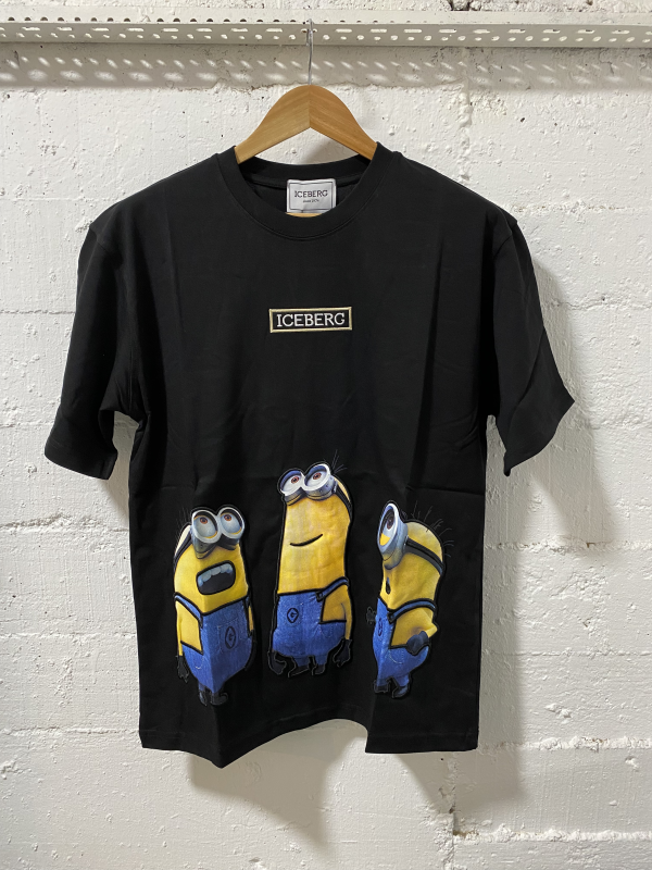 Iceberg T-Shirt Black Yellow/Blue | MASSIMOLUXURYOUTLET