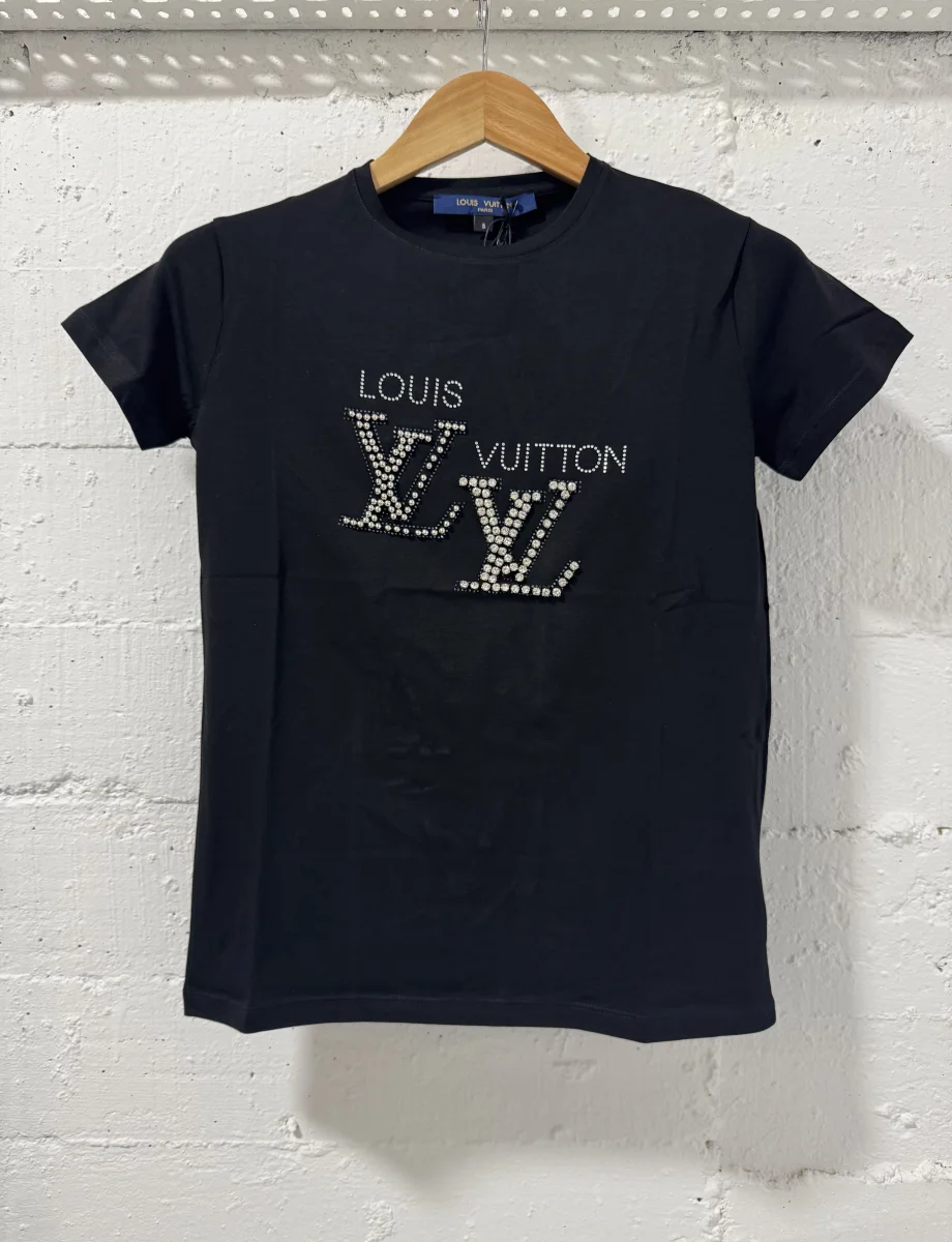 Louis Vuitton T-Shirt Women Strass Black | MASSIMOLUXURYOUTLET