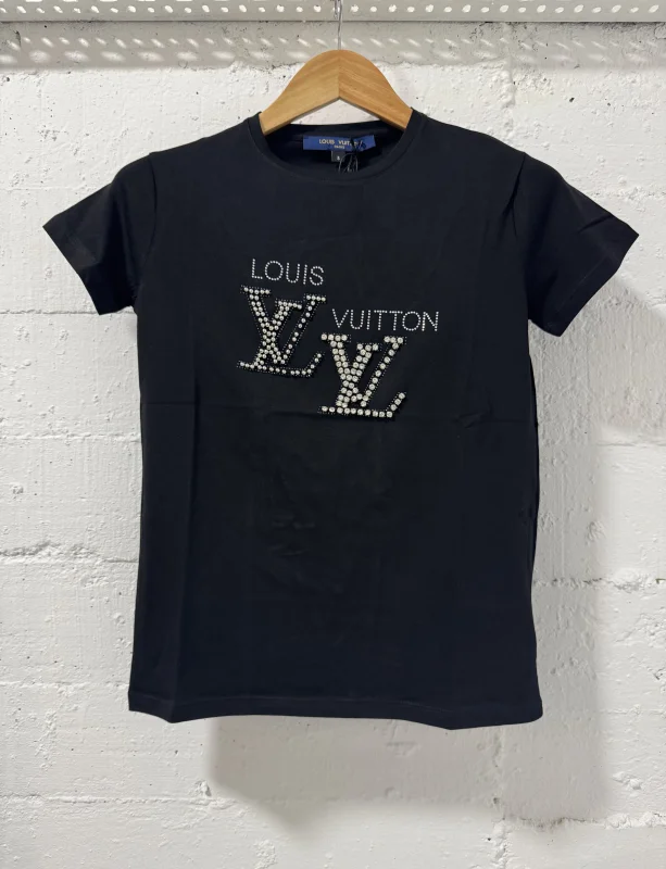 Louis Vuitton T-Shirt Women Strass Black | MASSIMOLUXURYOUTLET