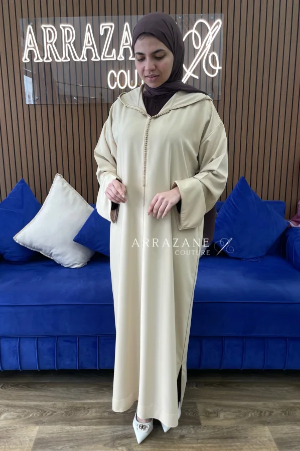 Djellaba Crêpe Berchman Jaune Banan | CasaZaz