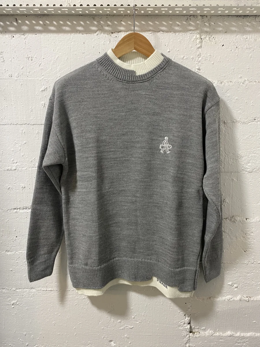 Prada Milano Knit Sweater Grey  | MASSIMOLUXURYOUTLET