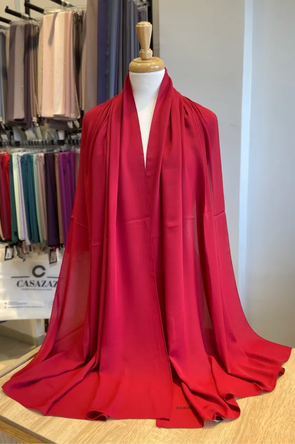 Chale Crêpe Uni Rouge | CasaZaz