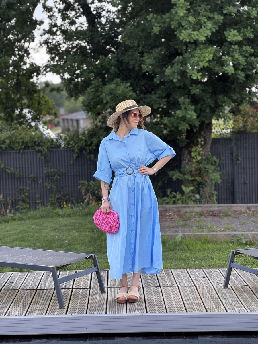Robe GRACIE bleue | Les bohemiennes Le Bouscat