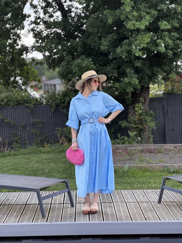 Robe GRACIE bleue | Les bohemiennes Le Bouscat