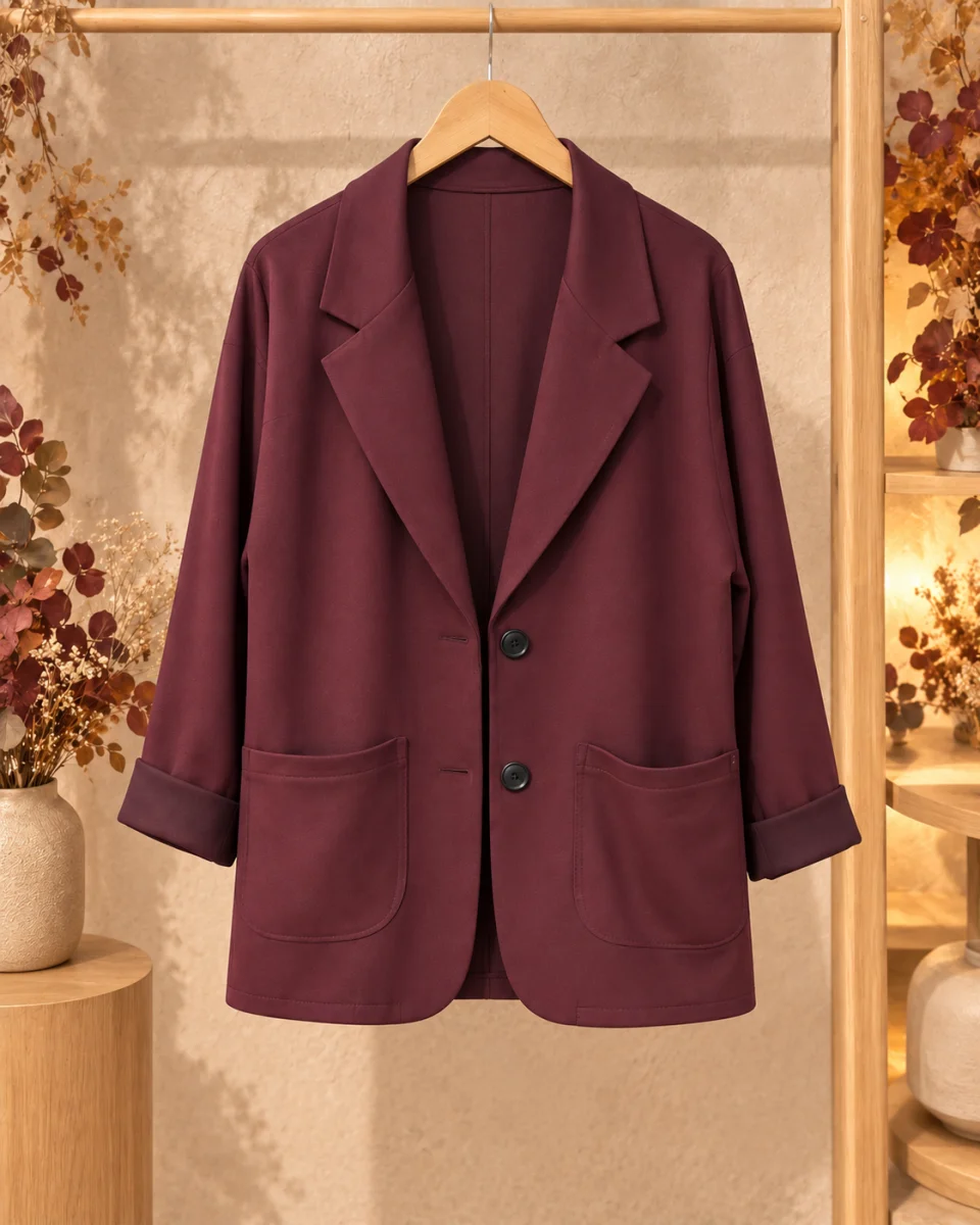 Blazer " billie" bordeaux 38 au 44 | Les Chics Filles by Sab