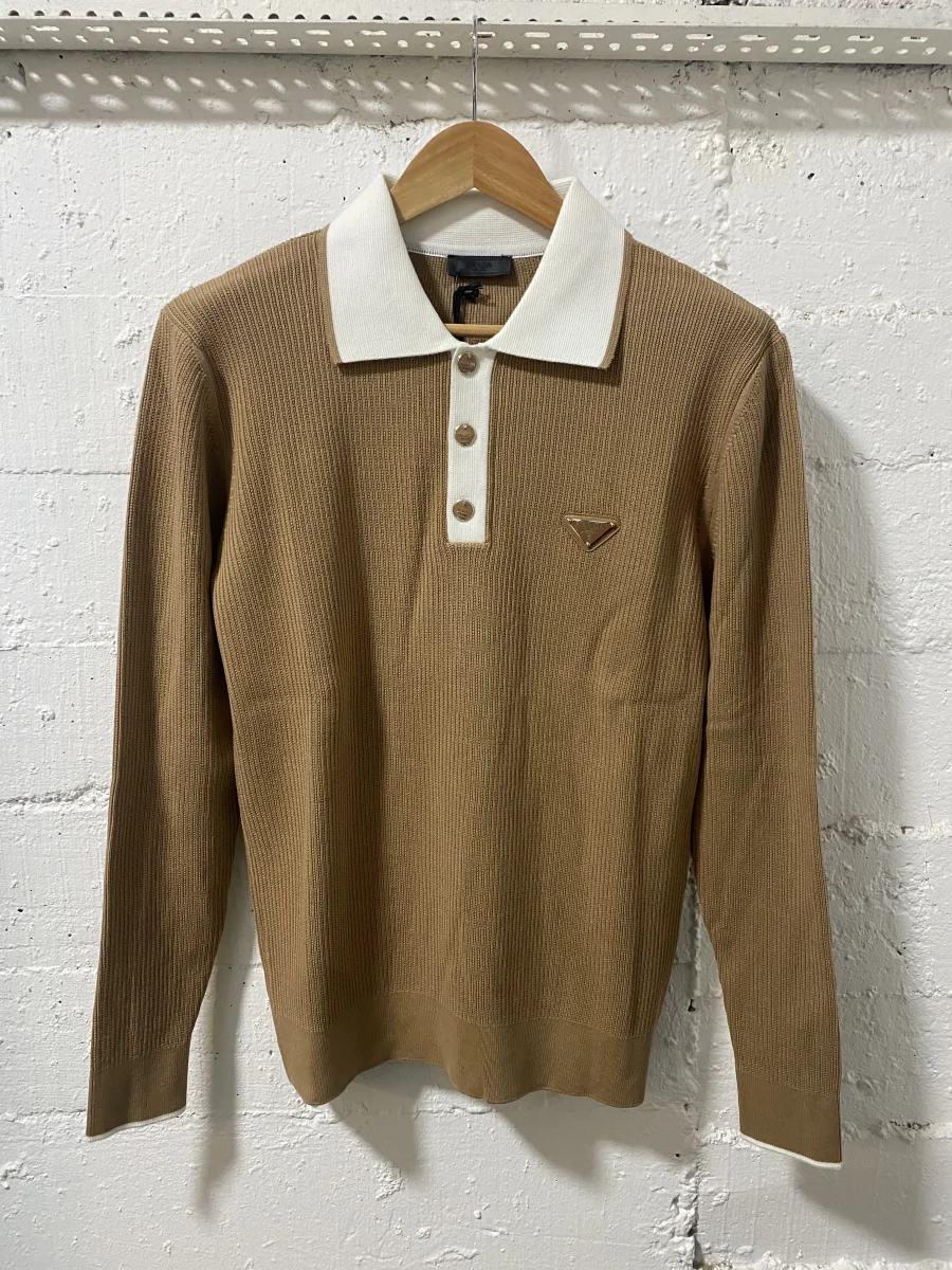 Prada Milano Polo Sweater Brown  | MASSIMOLUXURYOUTLET