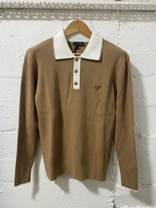 Prada Milano Polo Sweater Brown  | MASSIMOLUXURYOUTLET