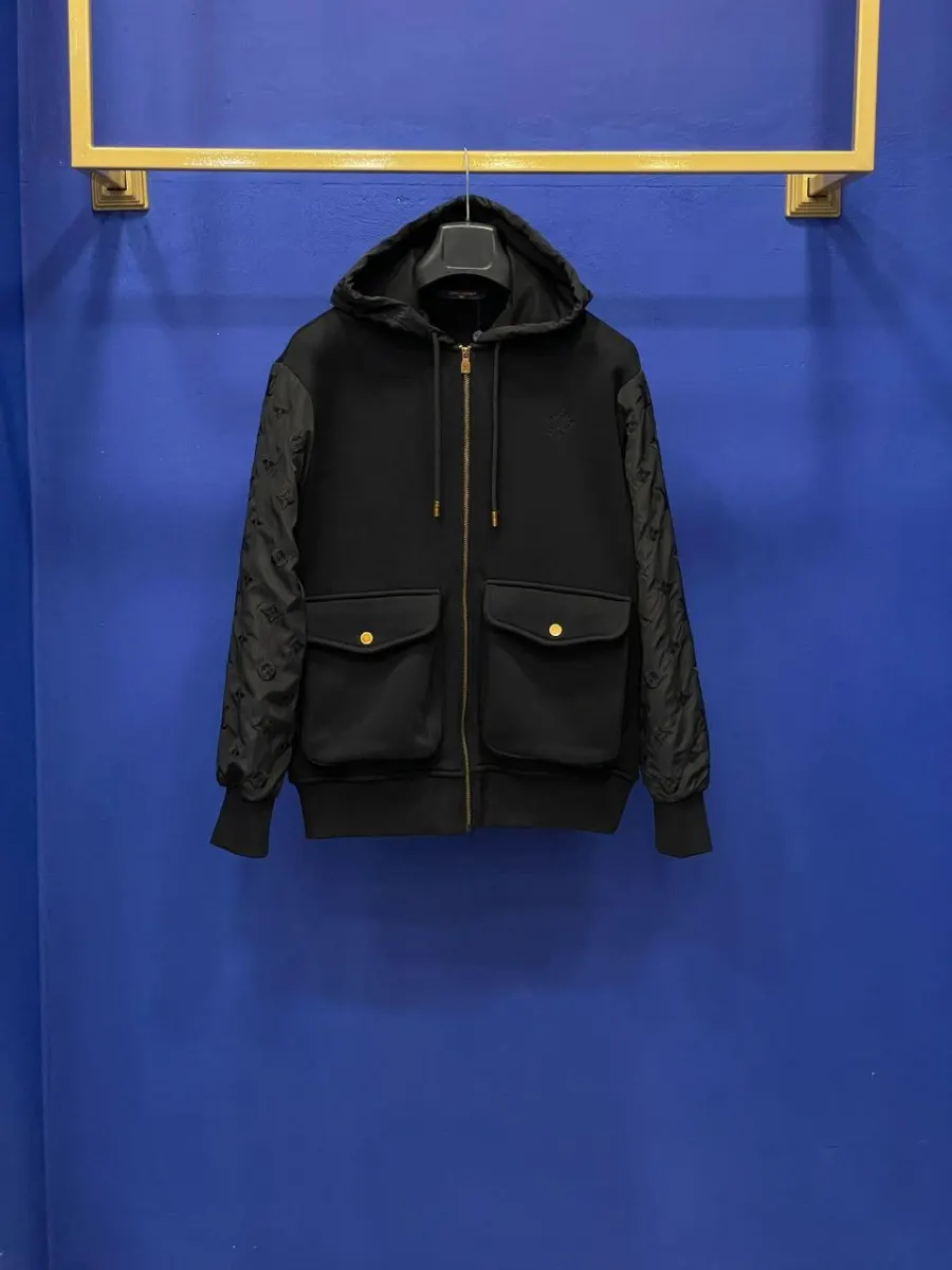 Louis Vuitton Jacket Hoodie Black | MASSIMOLUXURYOUTLET