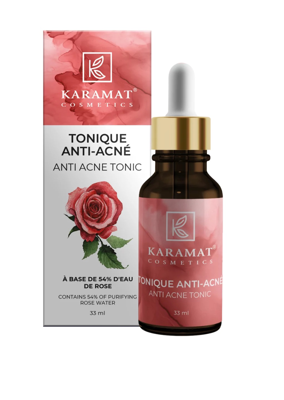 TONIQUE ANTI-ACNÉ 33 ML ( Avec 54 % d’eau de rose purifiante ) | AMCOSMETIK