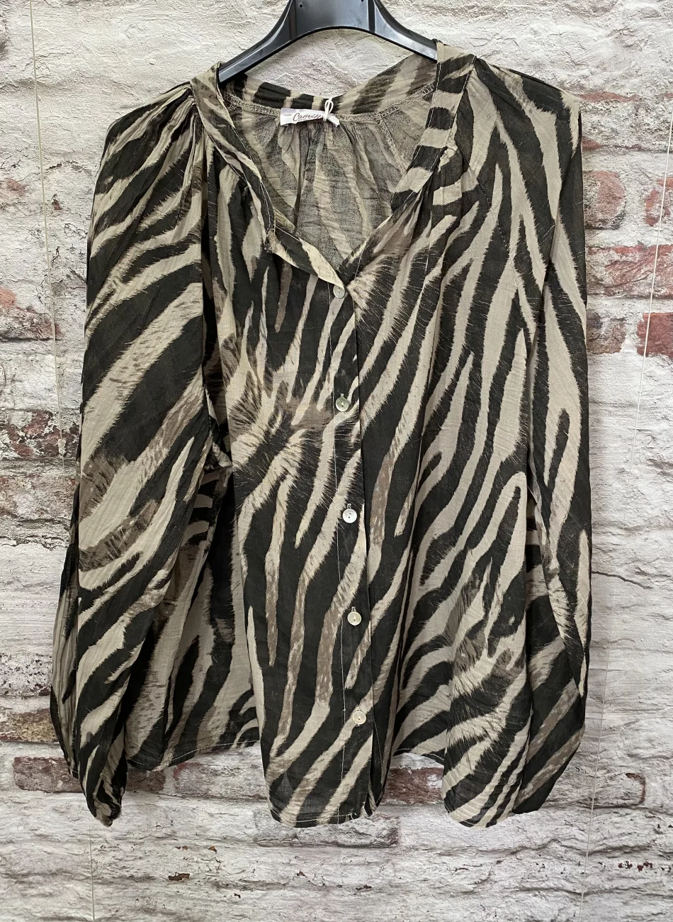 Chemise voile de coton zèbre | Jus de coco