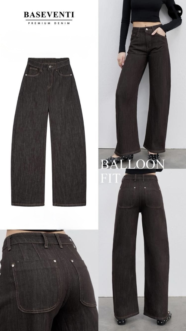 Jeans Wide Leg "Balloon Fit" in Denim | Moda Shop