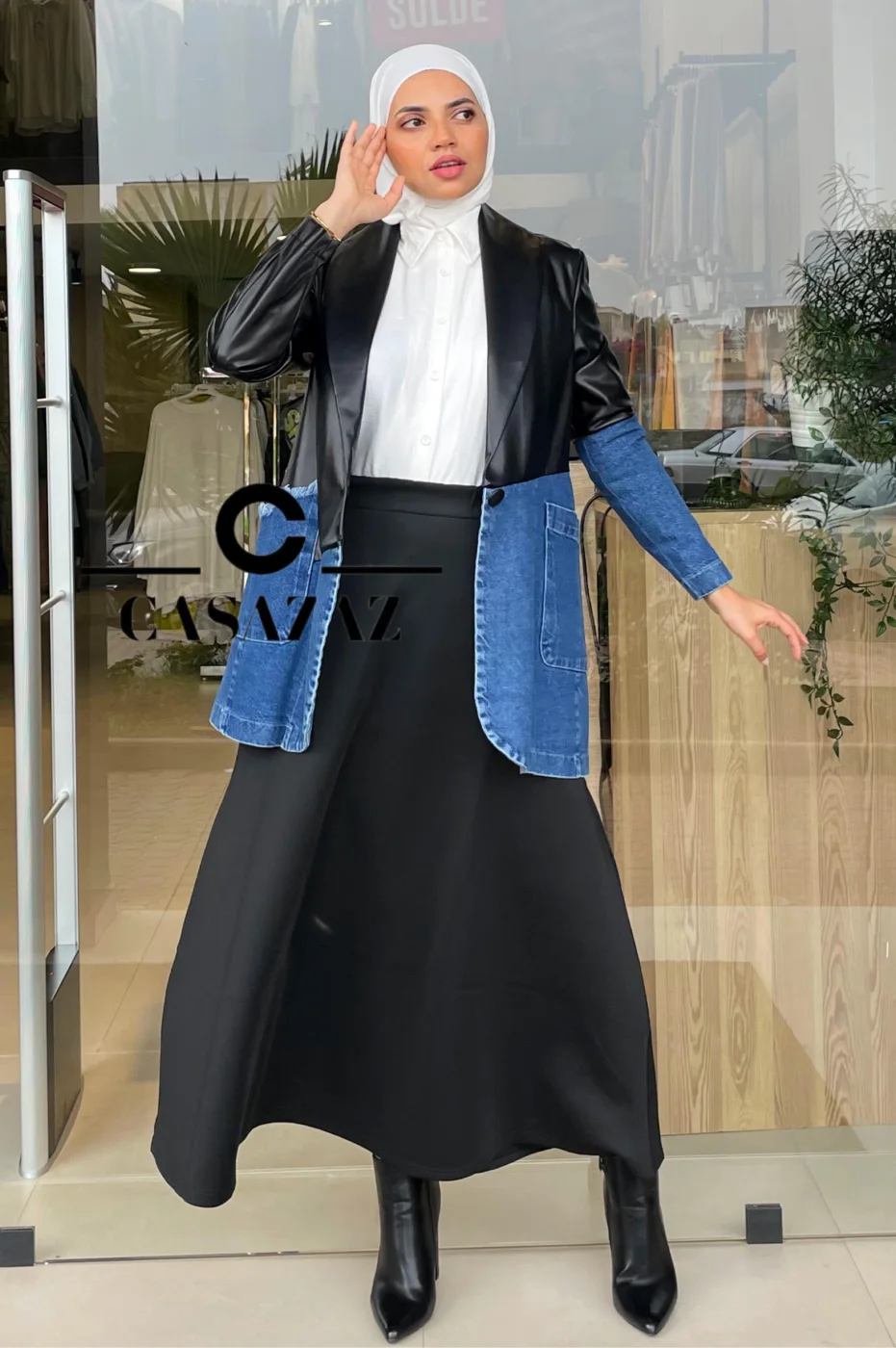 Veste mi jean mi cuire | CasaZaz