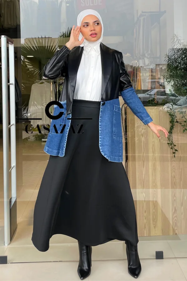 Veste mi jean mi cuire | CasaZaz