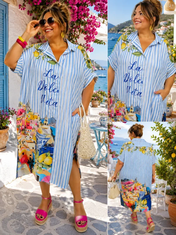 Robe chemise " dolce vita " 38 au 48  | Les Chics Filles by Sab 