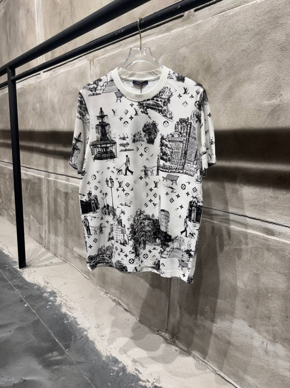 Louis Vuitton Printed T-Shirt Black | MASSIMOLUXURYOUTLET