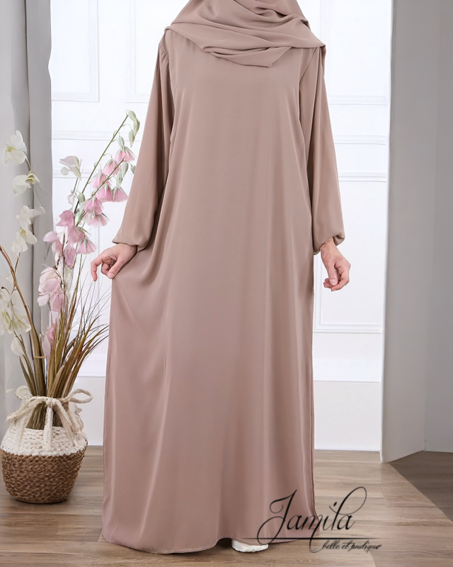 ABAYA AMPLE BEIGE NUDE – MICROFIBRE ROYALE LÉGÈRE | AMCOSMETIK