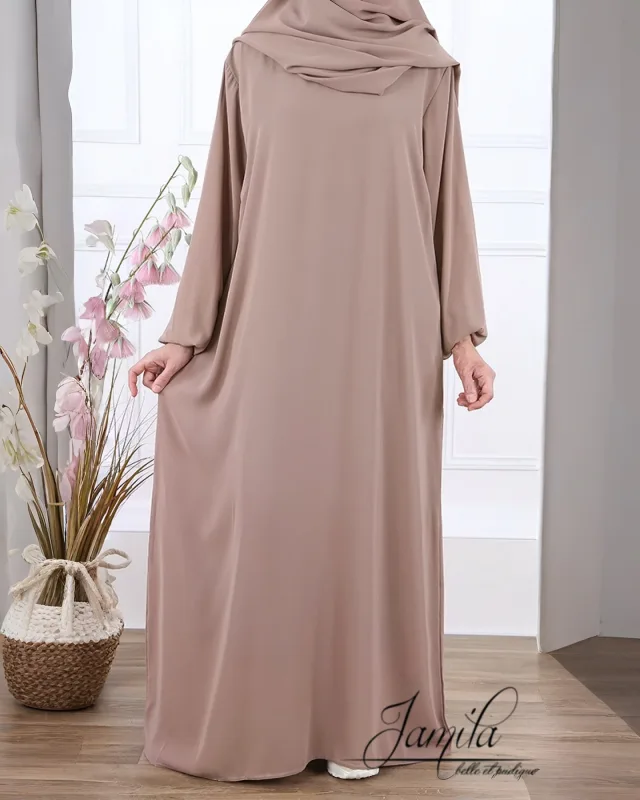ABAYA AMPLE BEIGE NUDE – MICROFIBRE ROYALE LÉGÈRE | AMCOSMETIK