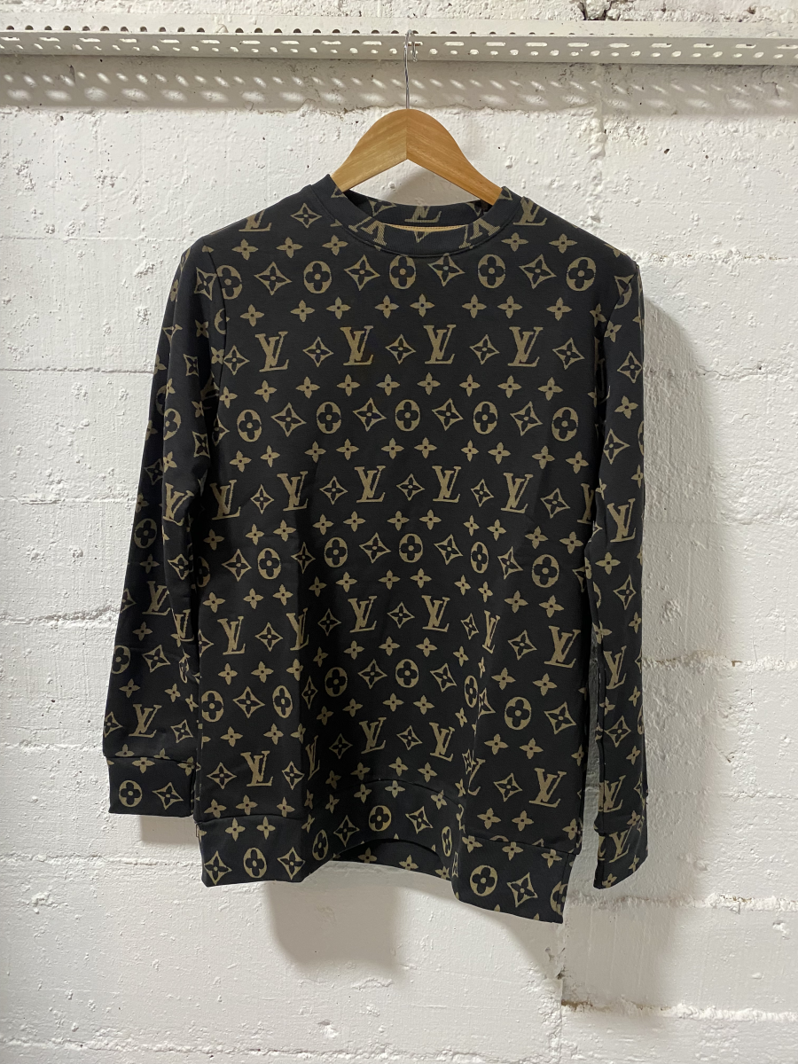 Louis Vuitton Sweatshirt Monogram Black/Brown | MASSIMOLUXURYOUTLET