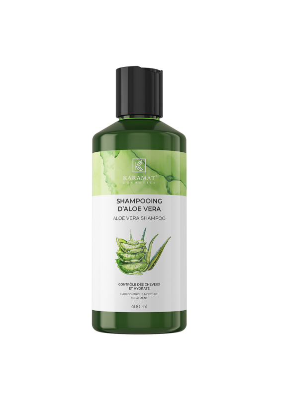 SHAMPOOING D’ALOE VERA 400 ml  CONTRÔLE DES CHEVEUX ET HYDRATE | AMCOSMETIK