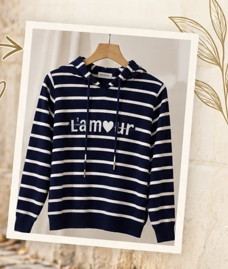 Pull rayé l’ amour | Jus de coco