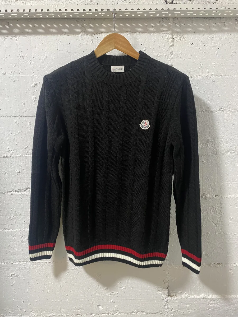 Moncler Cotton Sweater Black  | MASSIMOLUXURYOUTLET