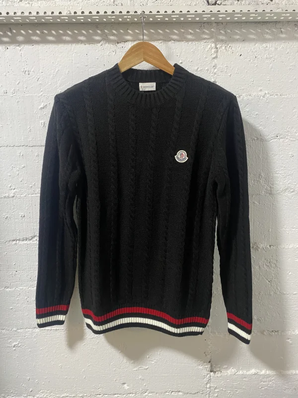 Moncler Cotton Sweater Black  | MASSIMOLUXURYOUTLET