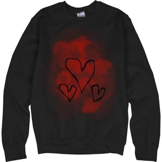 💠NFT WATERCOLOR HEARTS 1💠 HANES CREWNECK SWEATSHIRT | 💠 ℕ𝔽𝕋 𝕄𝕖𝕣𝕔𝕙 💠