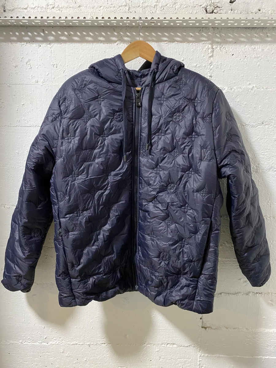 Louis Vuitton Hoodie Blouson Jacket Navy Blue | MASSIMOLUXURYOUTLET