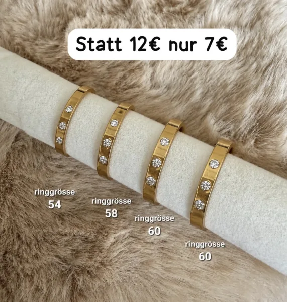 Ringe gold mit 3 Steinchen | LL-Fashion
