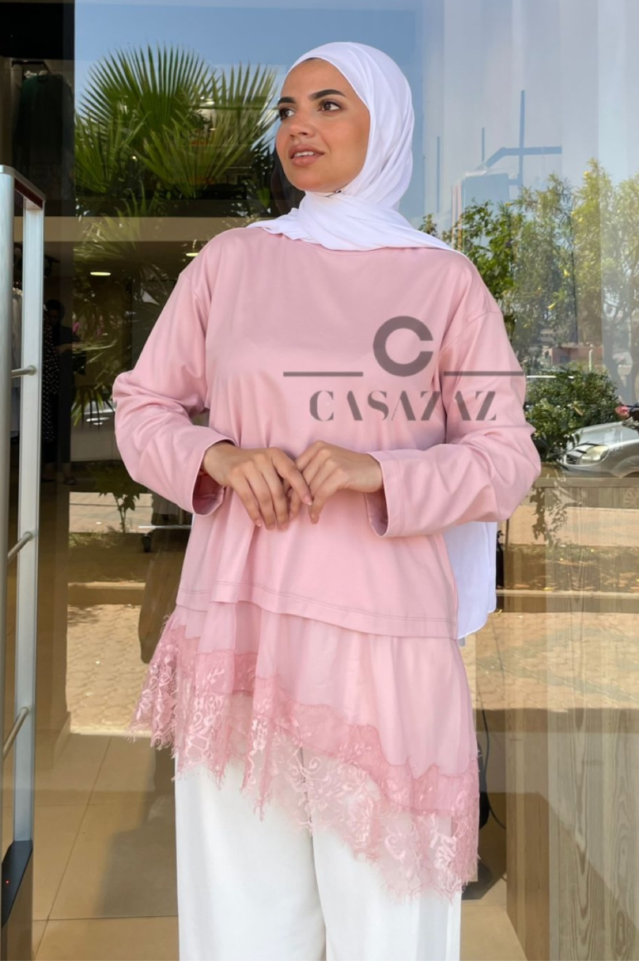 Blouse dentelle asymétrique | CasaZaz
