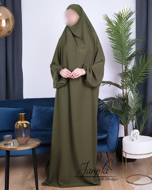 JILBAB 1 PIÈCE KAKI - JAMILA  | AMCOSMETIK