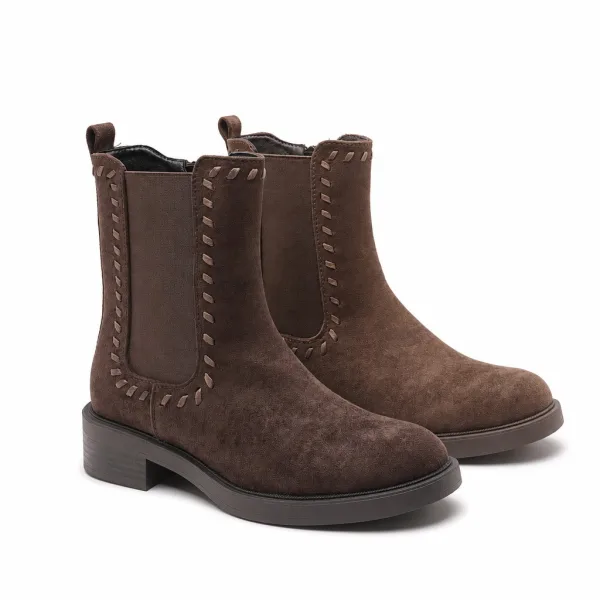 Chelsea boots surpiquées effet daim | Deal Only One