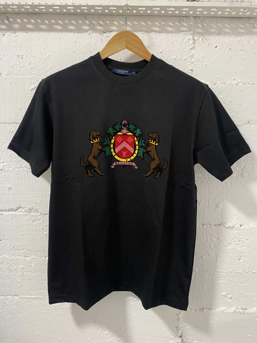 Louis Vuitton T-Shirt Dog Motiv Black | MASSIMOLUXURYOUTLET