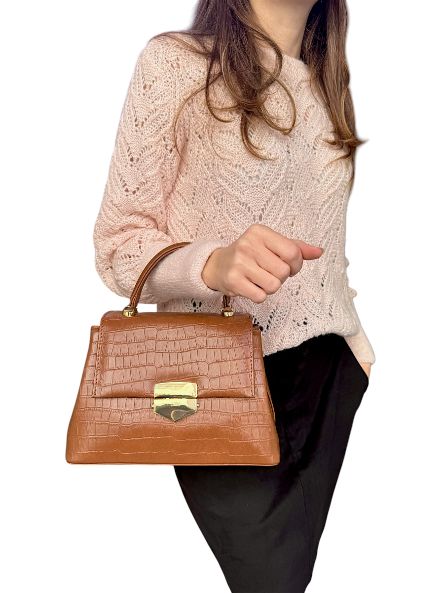 Kylian Croco Camel | Sac'ré