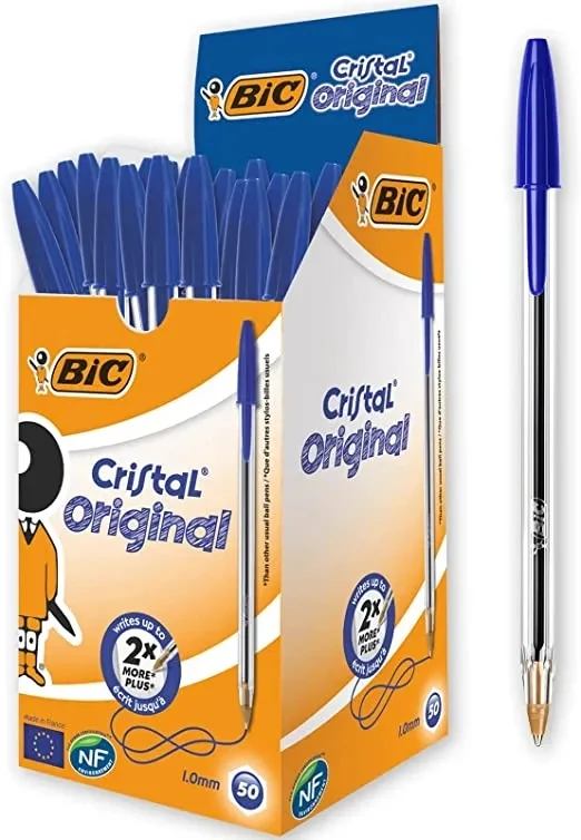 Paquet de 50 stylo bic cristal bleu  | GX-IVOIRE SERVICE 