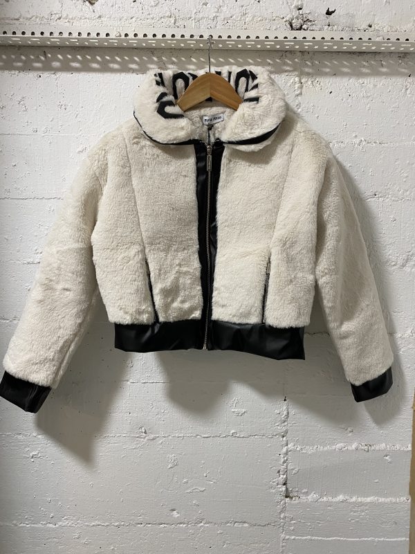 Miu Miu Women Blouson Jacket Milk/White | MASSIMOLUXURYOUTLET
